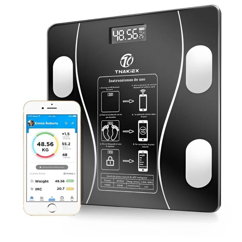 Báscula Digital inalámbrica con Bluetooth para baño, balanza de peso electrónica, Analizador de composición corporal, herramienta de precisión